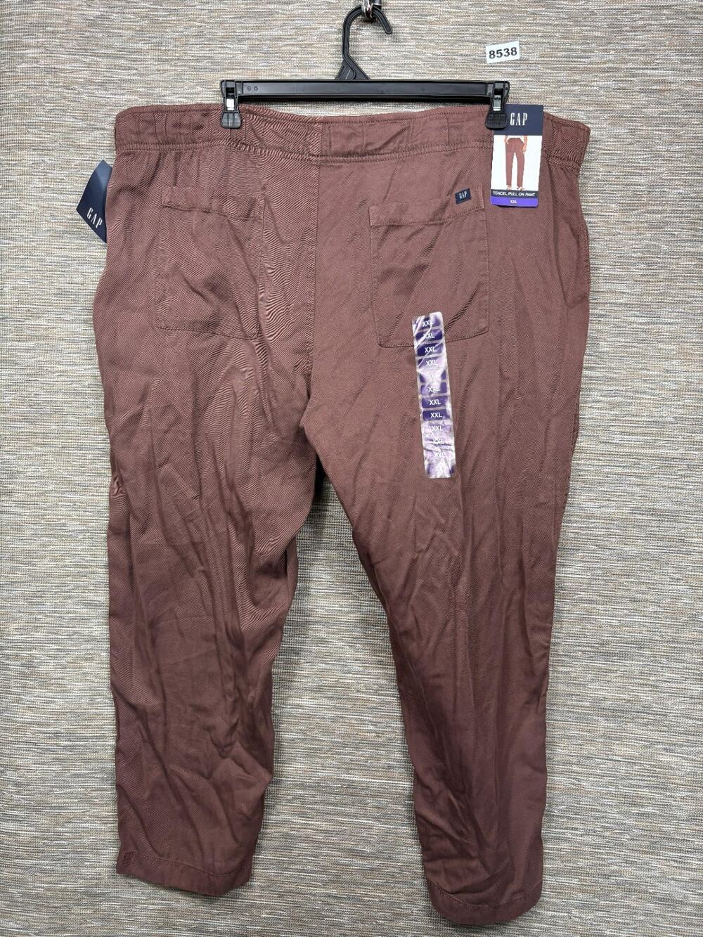 Gap Tencel Pull-On Tapered Ankle Pants Womens XXL Brown Elastic Waist High-Rise